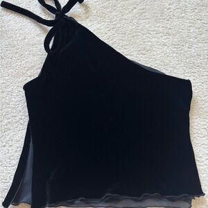 Emporio Armani Black Velvet Crop Top